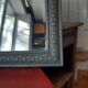 Mirror, art deco, wood, blue velvet patina, antique wax