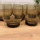 8 Luminarc smoked glass water glasses