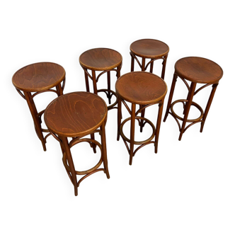 Set of 6 Thonet bar stools