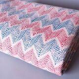 Vintage Kantha "Bengal Chevron" Blue and Red