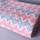 Vintage kantha "Bengal Chevron" bleu et rouge