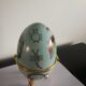 Sky blue porcelain egg box animals