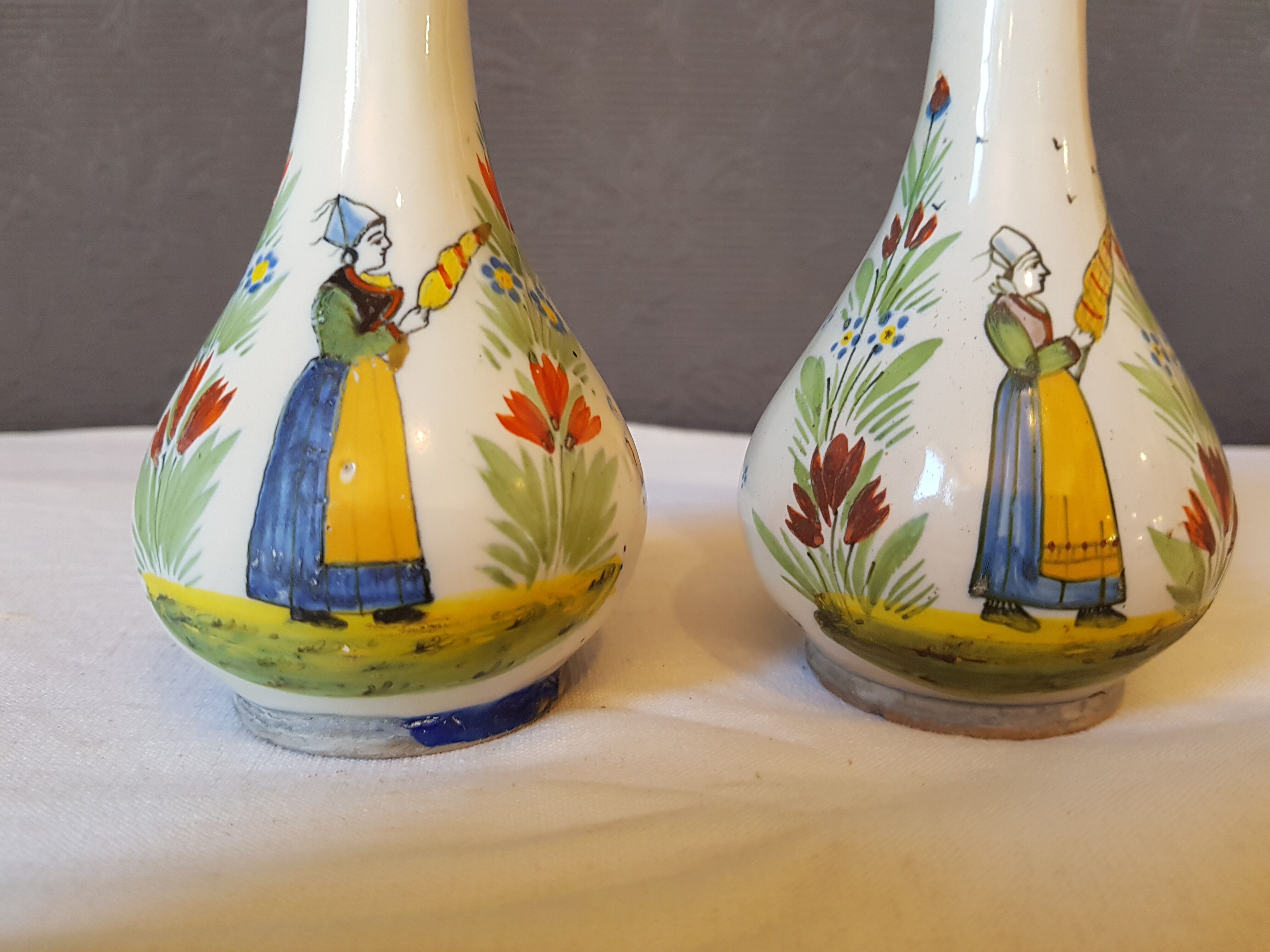 Paire de vases faience Quimper