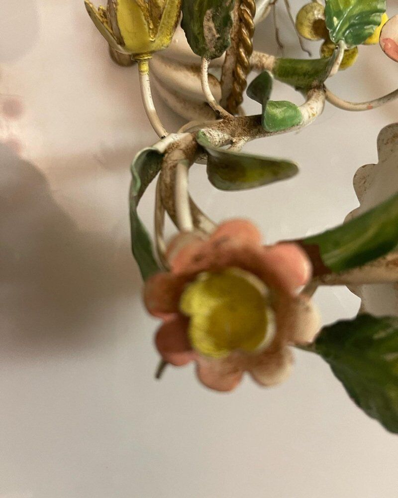 Florentine Tole Flower Sconces, Set of 2