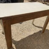 Louis XV style console table with beige patina and wax