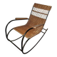 Mid-century modern wicker and steel rocking chair, 1960s