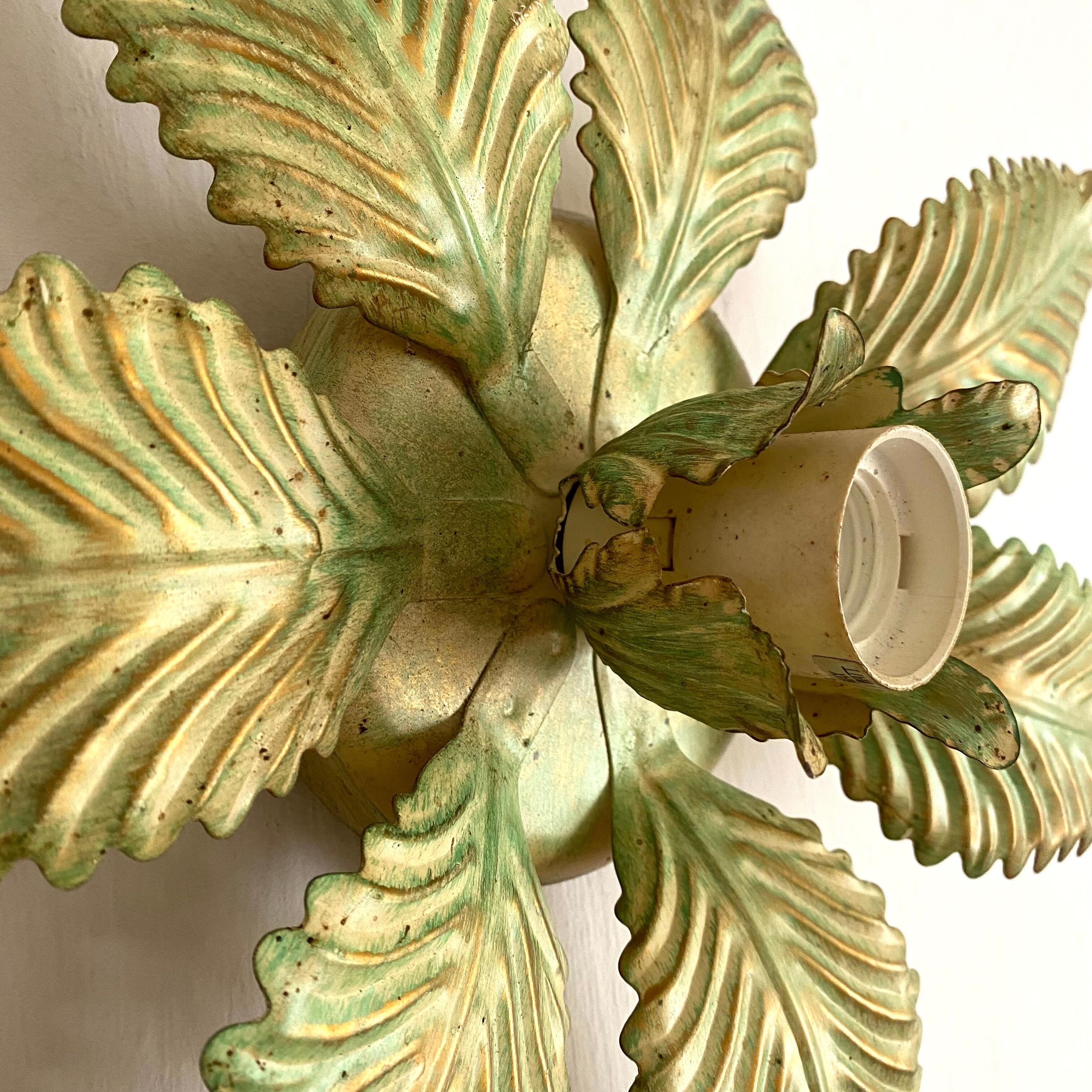 Wall lamp, vintage ceiling lamp leaves