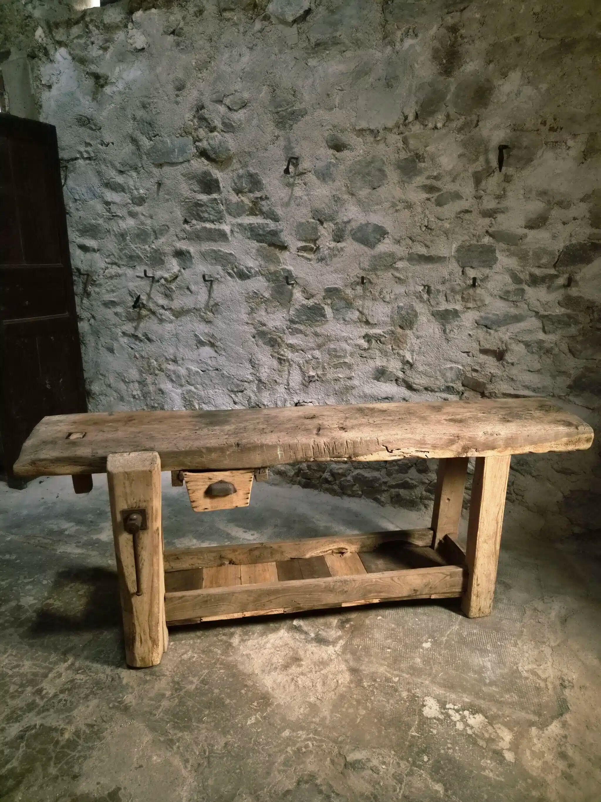 Ancient French oak table | Rustic console | 19th century