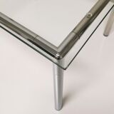 Table d'appoint en chrome et verre, 1979