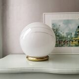 Lampe globe vintage en verre 1980