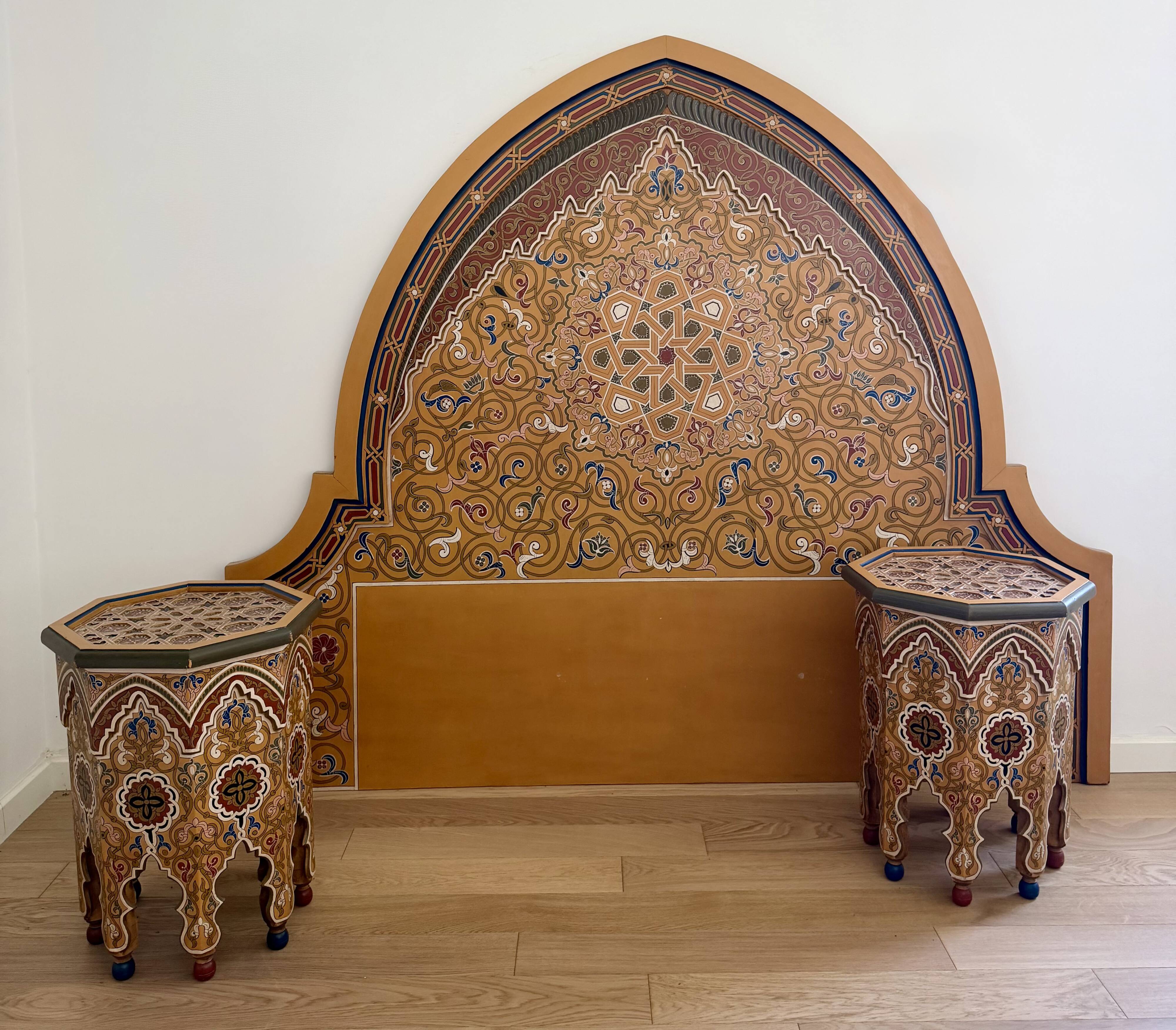 Headboard and bedside tables