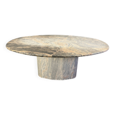 Vintage oval granite dining table, 1970s