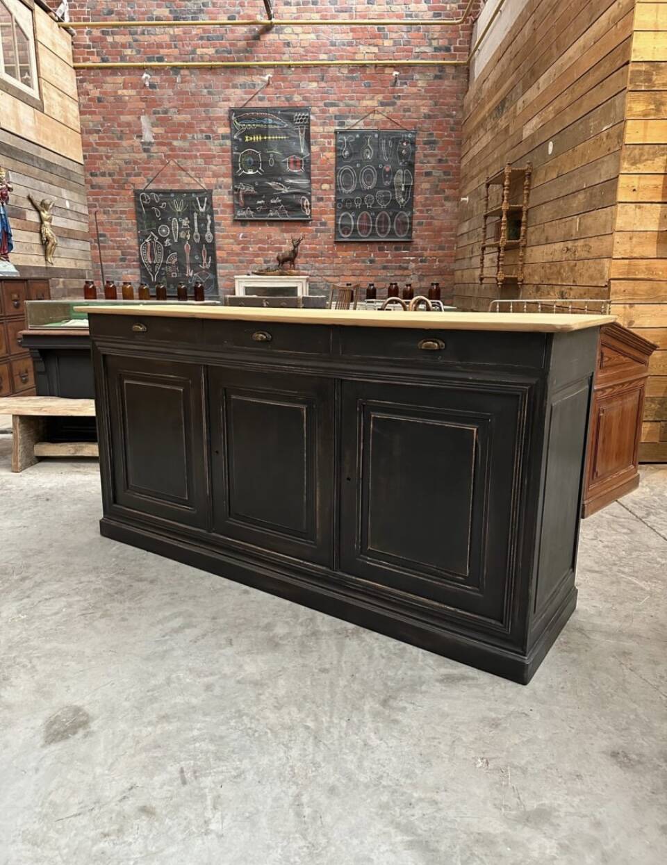 Patinated 3-door sideboard