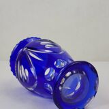 Cobalt blue crystal vase, Czechoslovakia