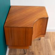 Retro Teak 1960s G Plan Fresco Corner Unit Bar Drinks Cabinet On Hairpin Legs
