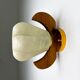 Pear-shaped "Cocoon" wall sconce, resin and pine wood, Italy, 1970s