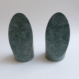 Serpentine marble bookends 1970's