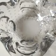 Transparent Murano Bullicante Ashtray/Small Bowl. Diameter 21 cm.