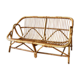 Vintage rattan bench