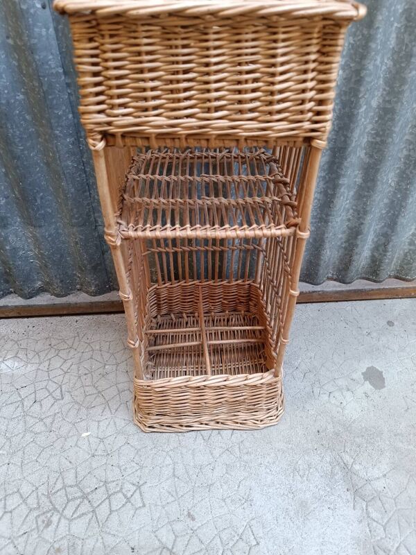 Panier bar en osier porte bouteille vintage