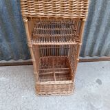 Vintage wicker bar basket bottle holder