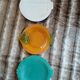 12 flat plates in earthenware/fish