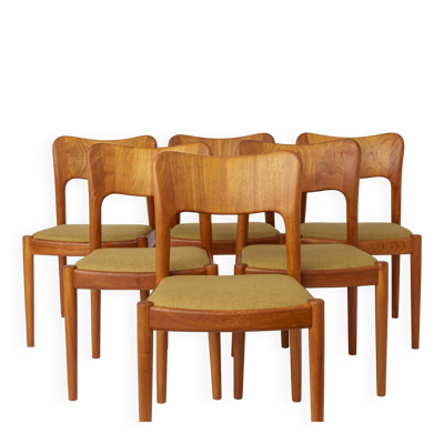 Ensemble de 6 chaises de salle à manger Niels Koefoed “Ole”, chaises en teck danois du milieu du siècle.