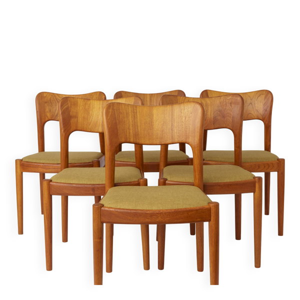 Ensemble de 6 chaises de salle à manger Niels Koefoed “Ole”, chaises en teck danois du milieu du siècle.