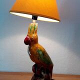 Vintage ceramic parrot lamp