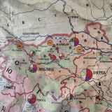 Cold war map of yugoslavia and albania vintage map 1963 linen school map