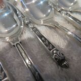 12 silver-plated mocha spoons with goldsmith Manulor Russian handle 10.6cm