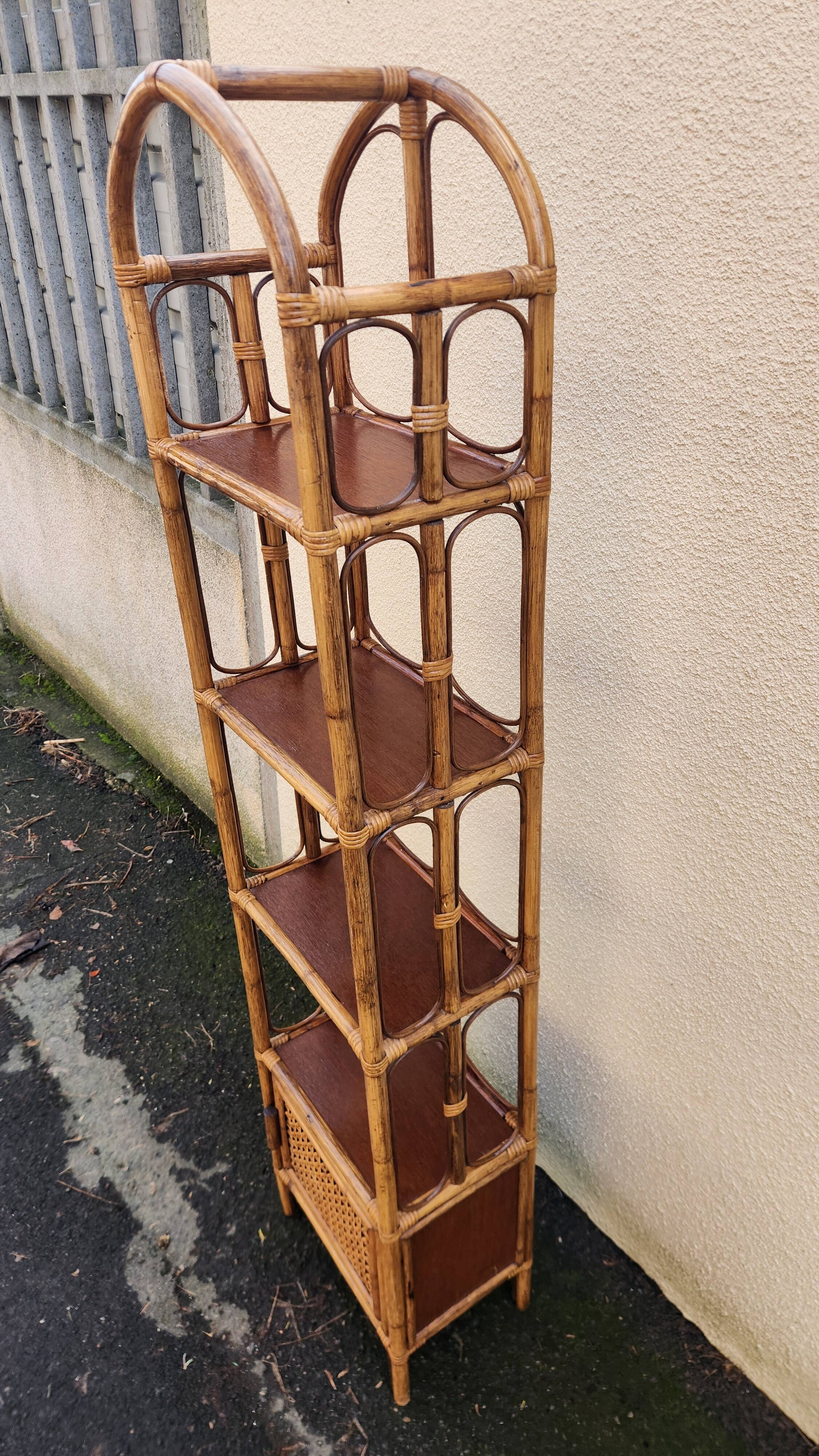 Rattan shelf from the 1960s-1970s.