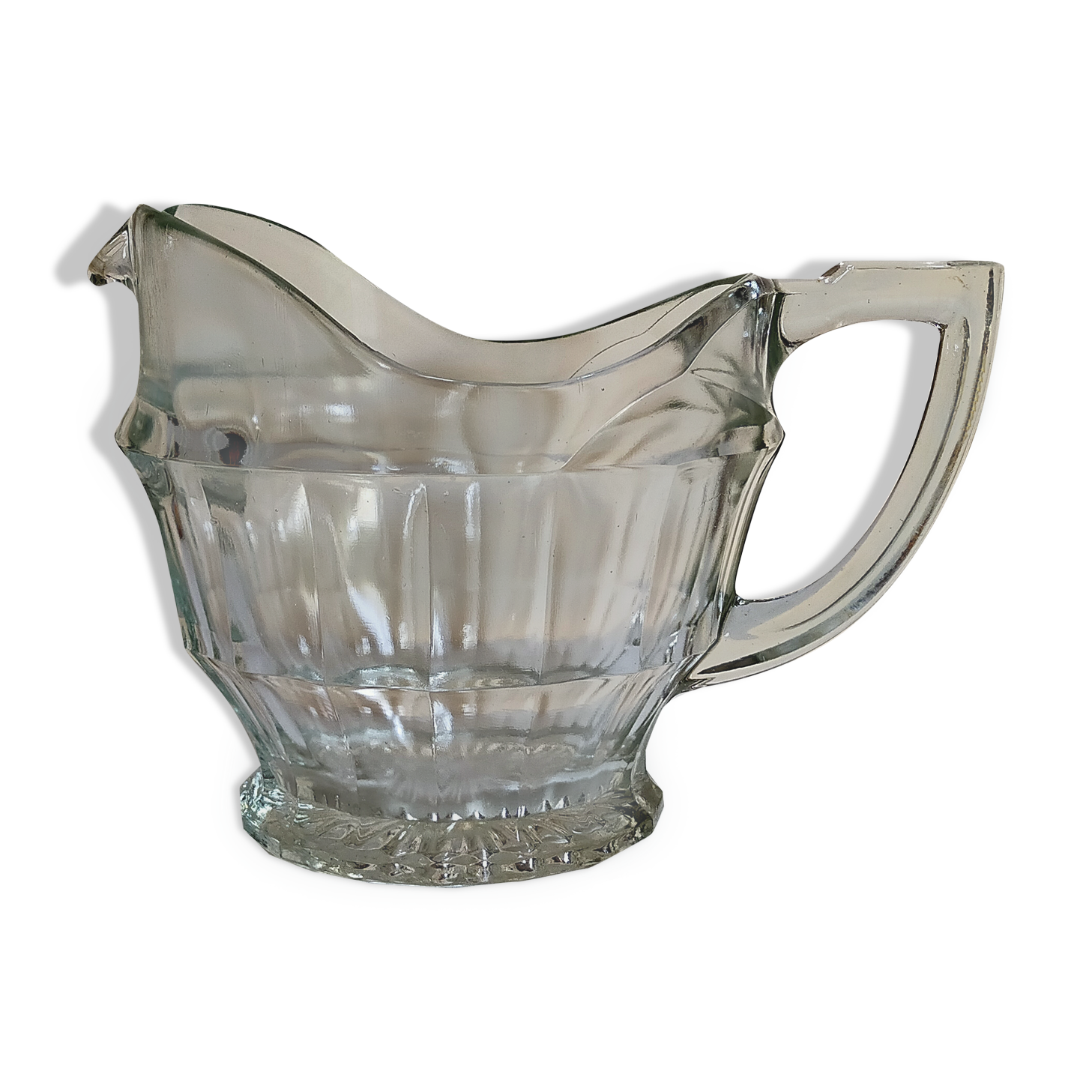Art deco table pitcher in moulded glass 1940