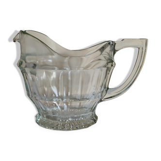 Art deco table pitcher in moulded glass 1940