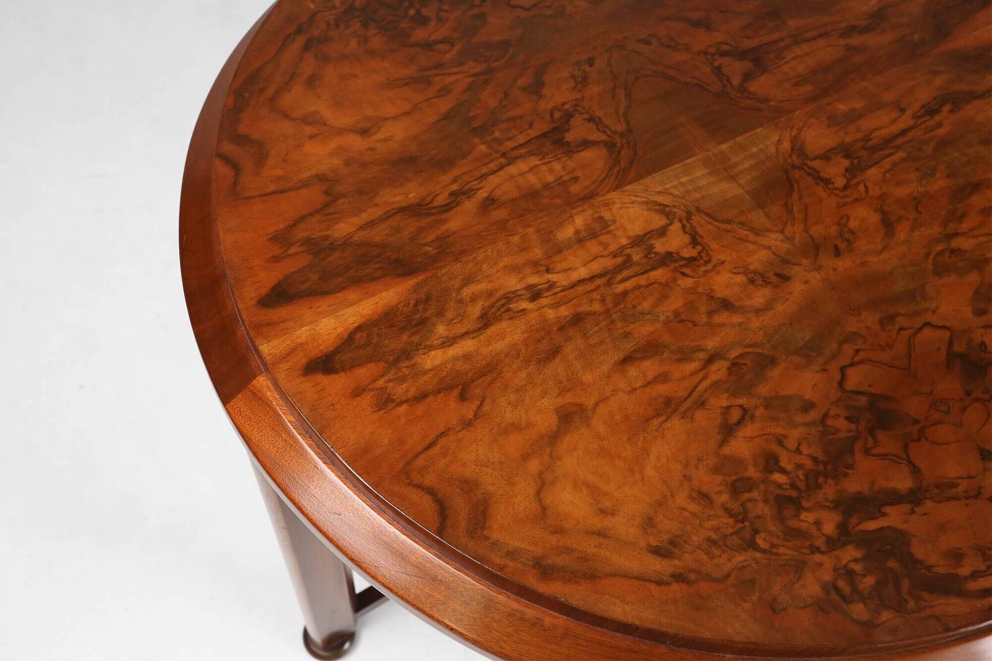 Luxurious Art Deco coffee table in root wood veneer, France, 1930s