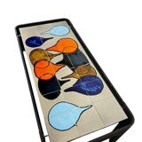 Vintage ceramic coffee table with rounded corners