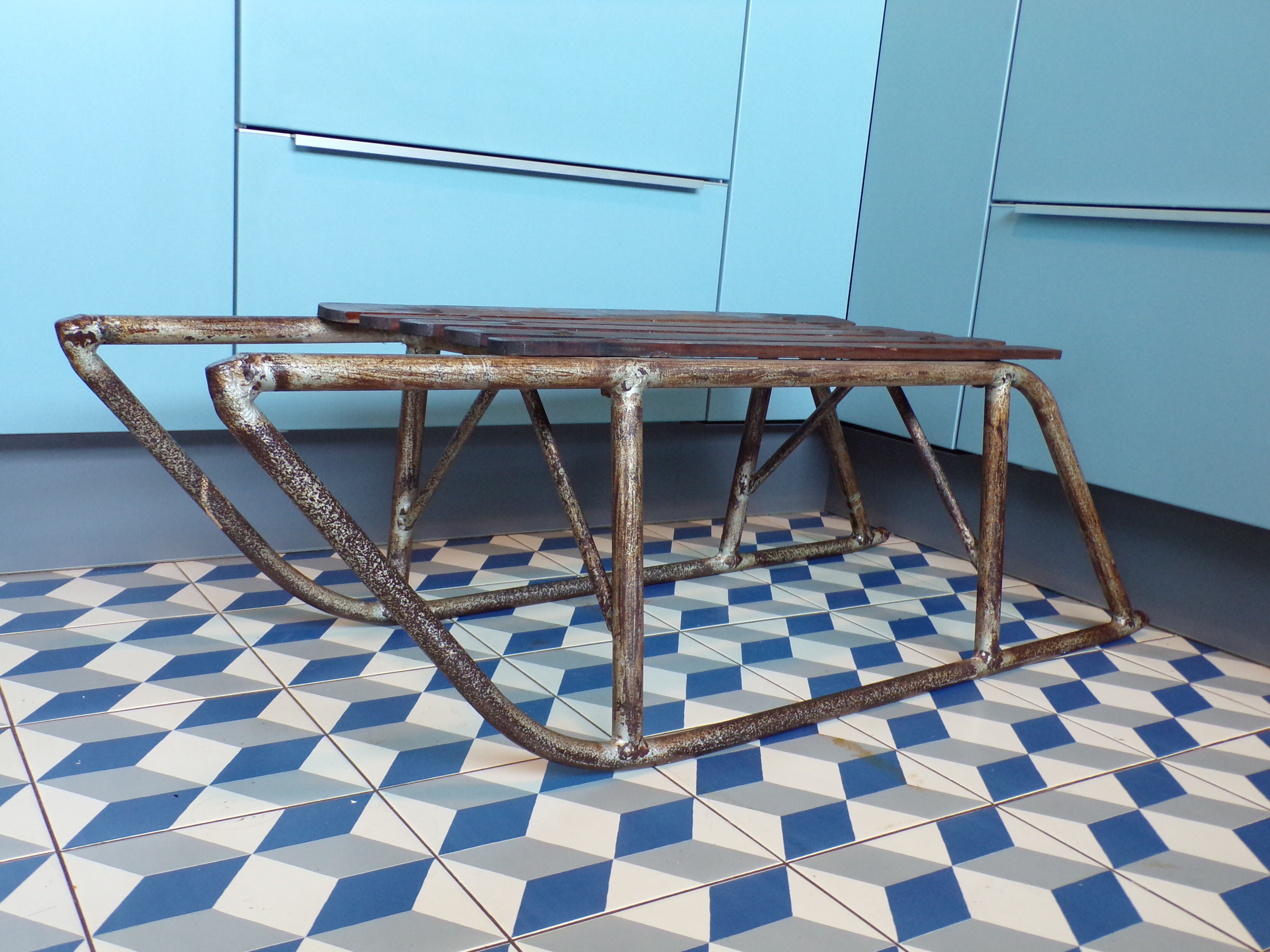 Ancient iron and wood sledge