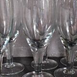 Six XXL blown glass stemmed glasses
