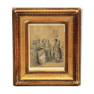 « L’Aumône », crayon et gouache, XIXème siècle