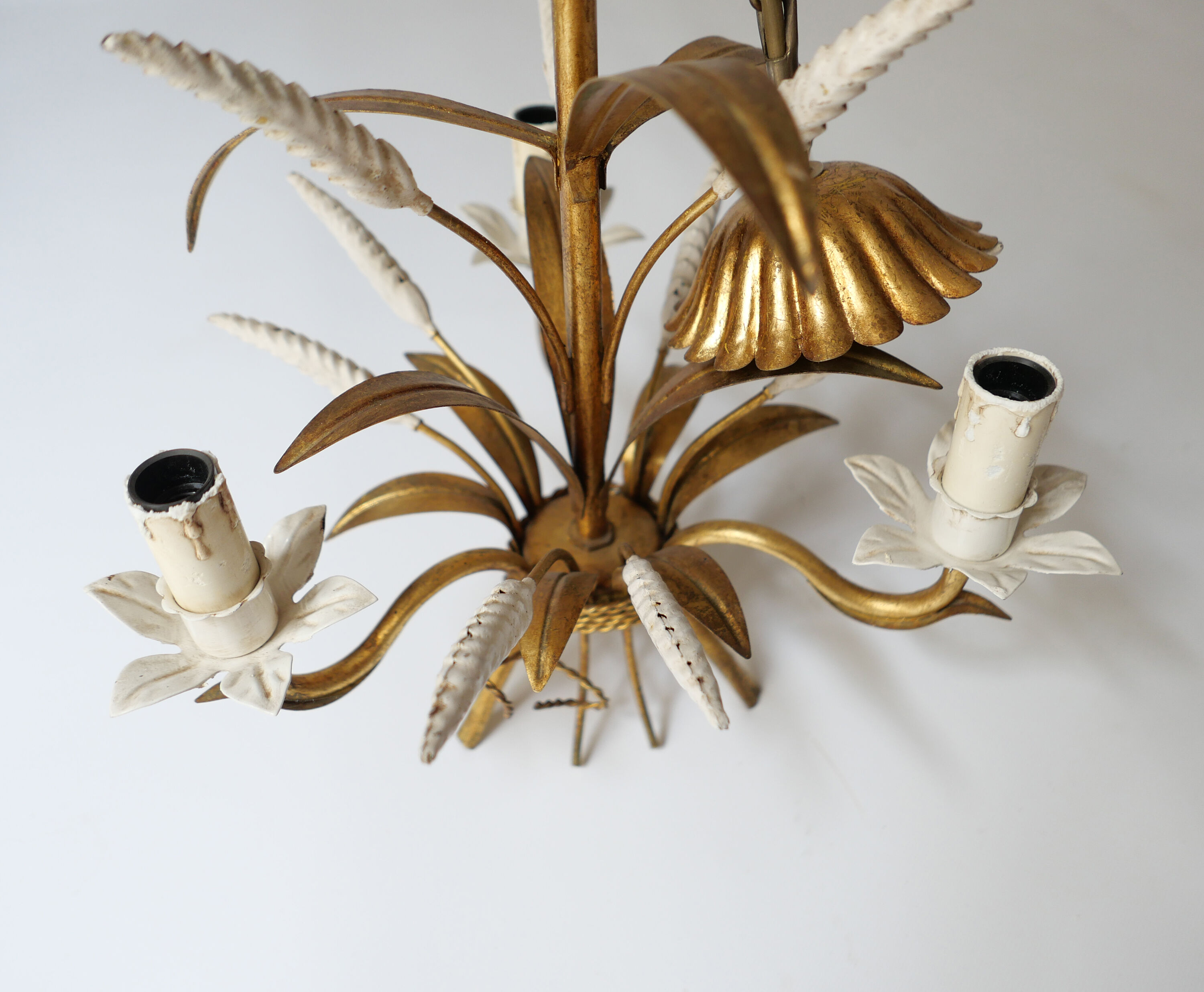 lampe lustre en metal vintage Kogl Hans design 1970 épis de blé