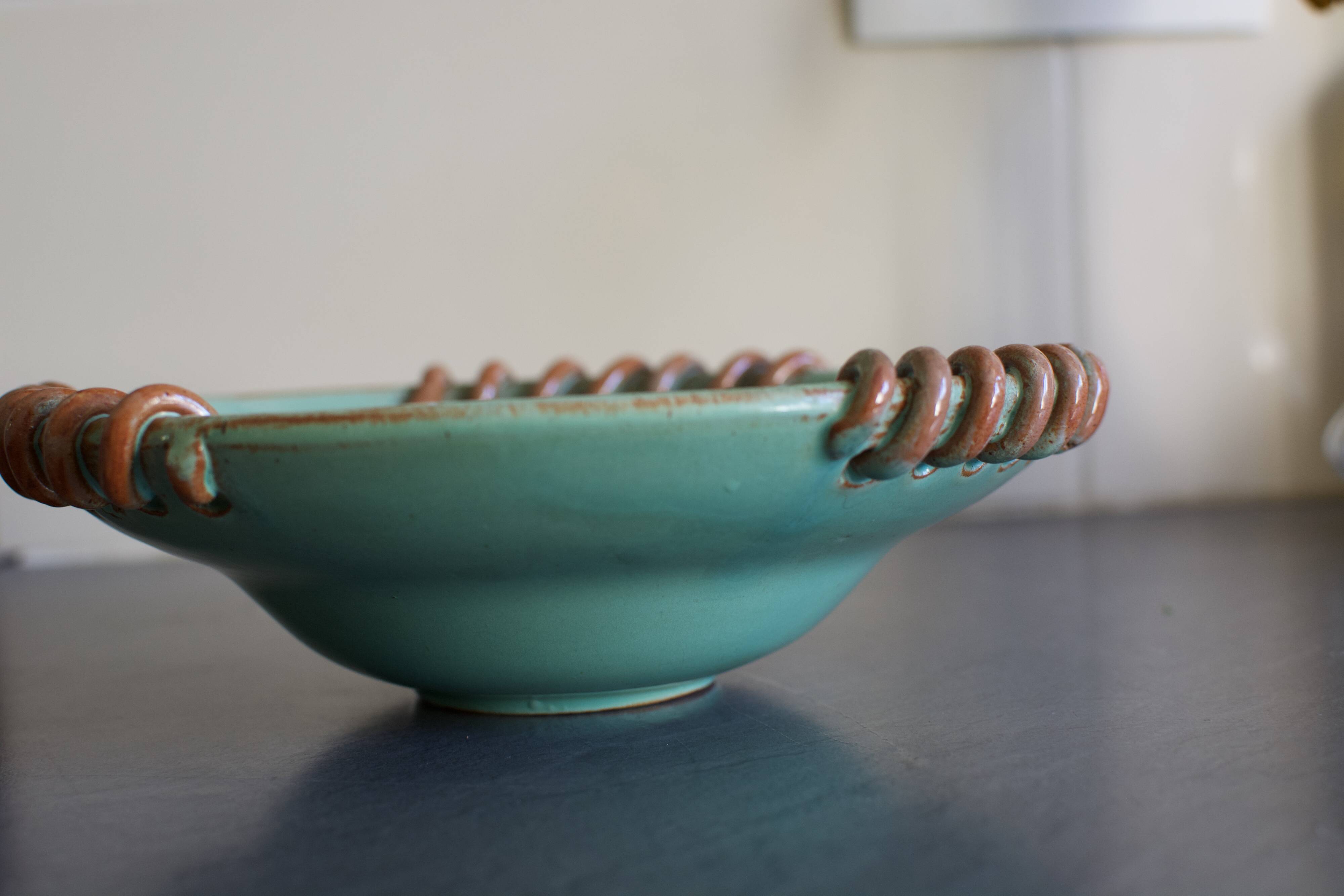 Ceramic cup signed Alexandre, Belgian