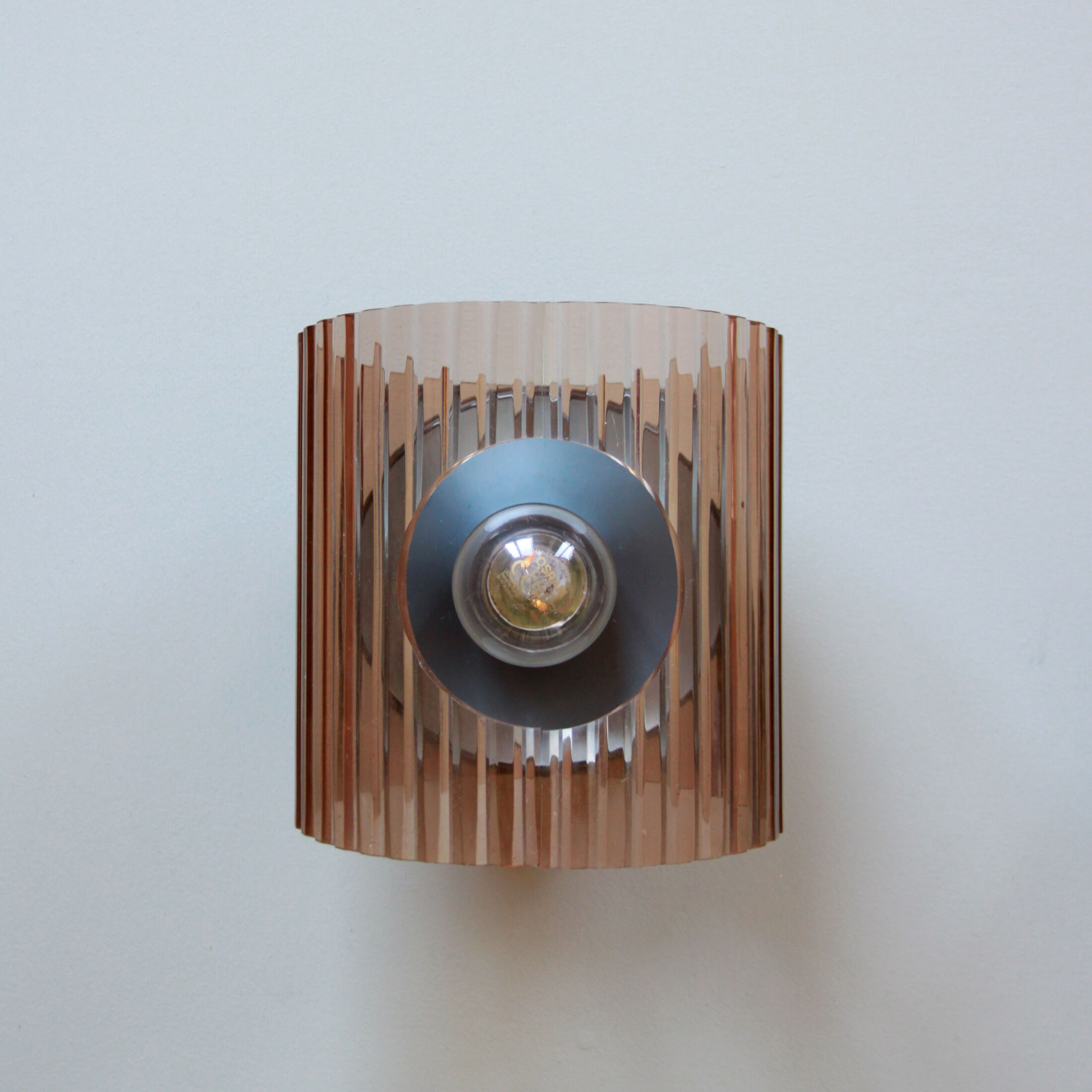 Pair of wall sconces in plexiglass seventies vintage