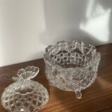 Crystal sugar bowl with butterfly motif