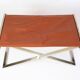 Tabouret en acier brossé et cuir cognac par Michael Christensen