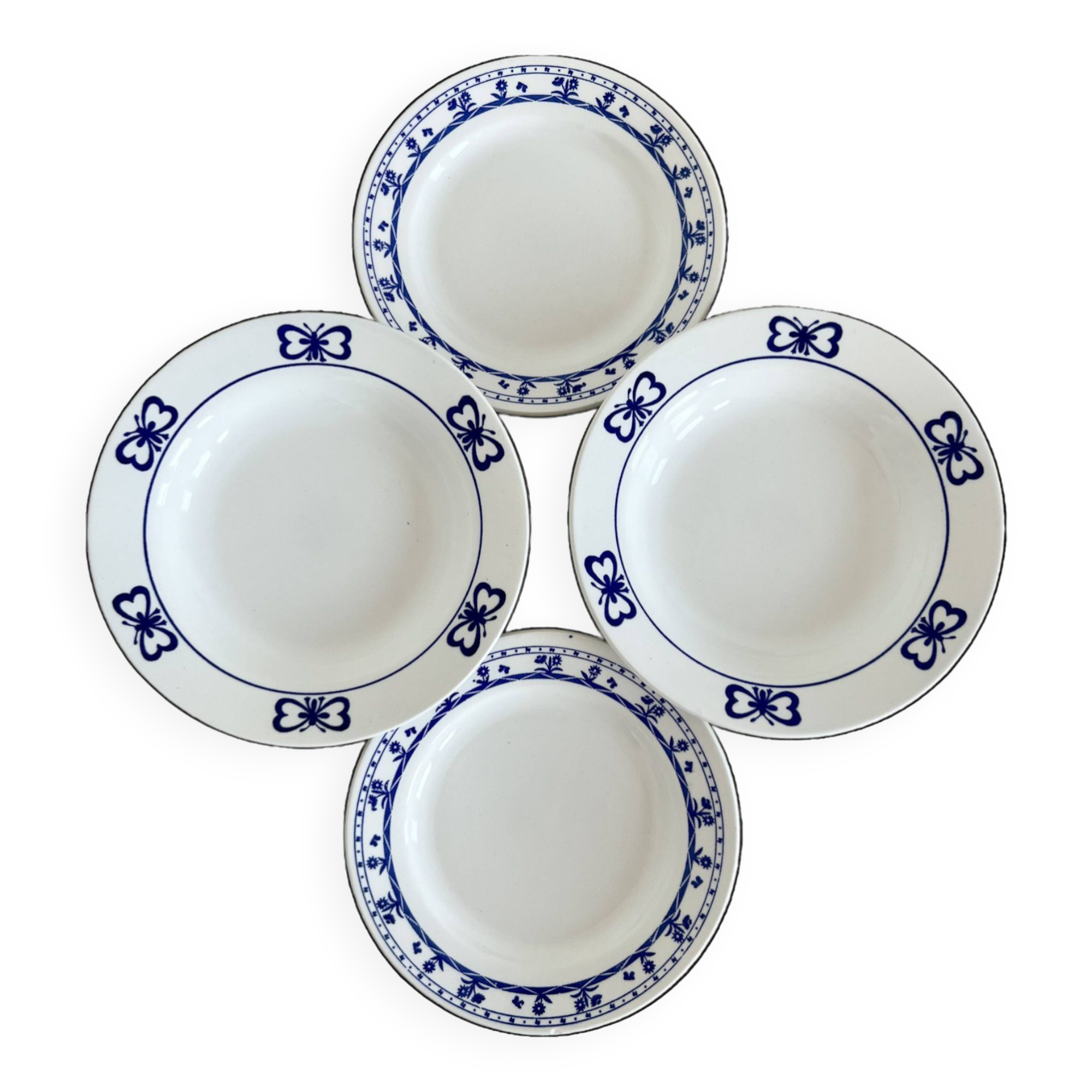 Portmeirion Home & Gifts Wrendale Lot de 4 assiettes coupées Blanc 26,7
