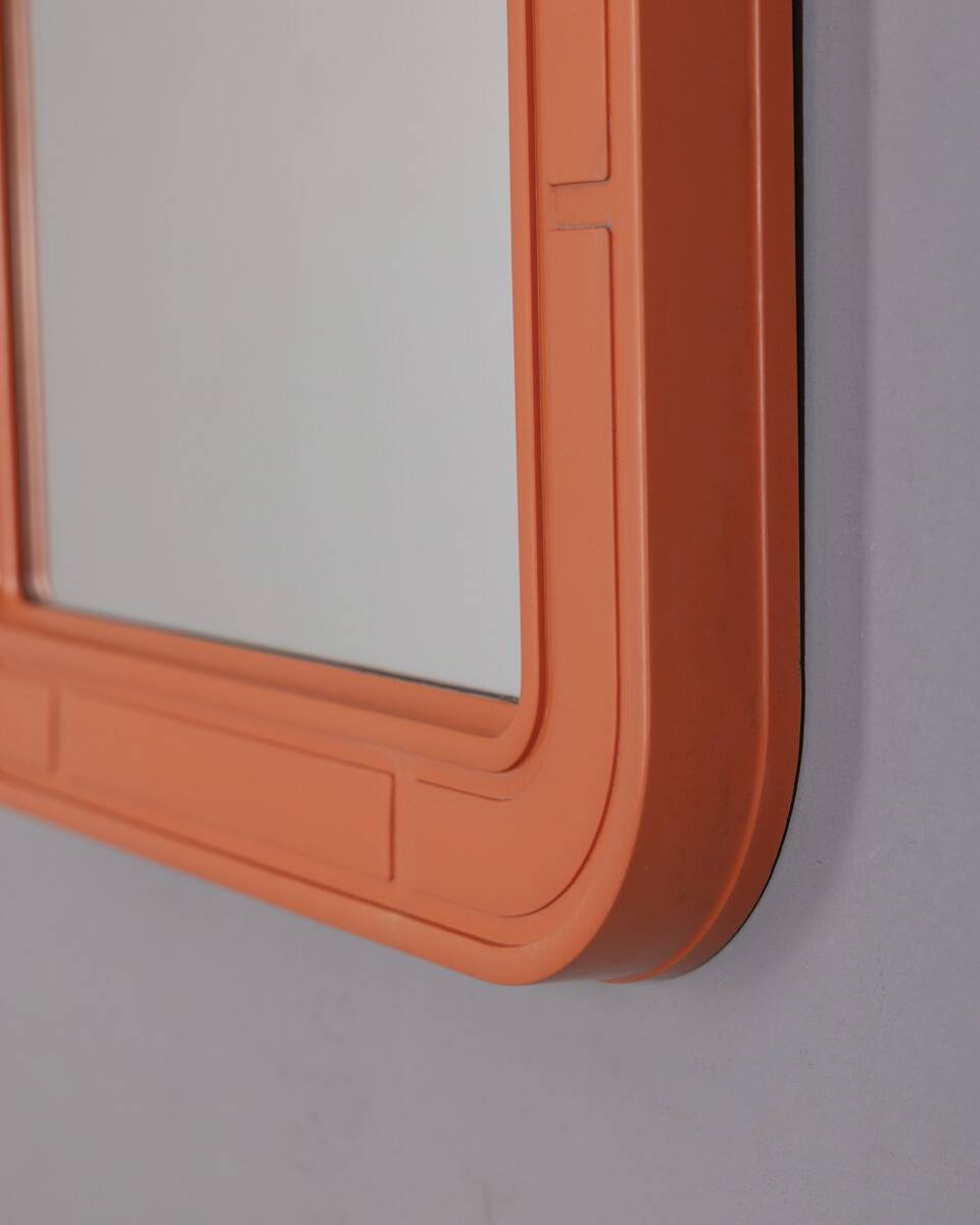 Miroir mural vintage orange par Carrara Matta, années 1970