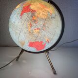 Globe vintage 1963 terrestrial Taride tripod glass world map - 28 cm