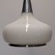 Water drop pendant light Space age in white opaline, France circa 1970.