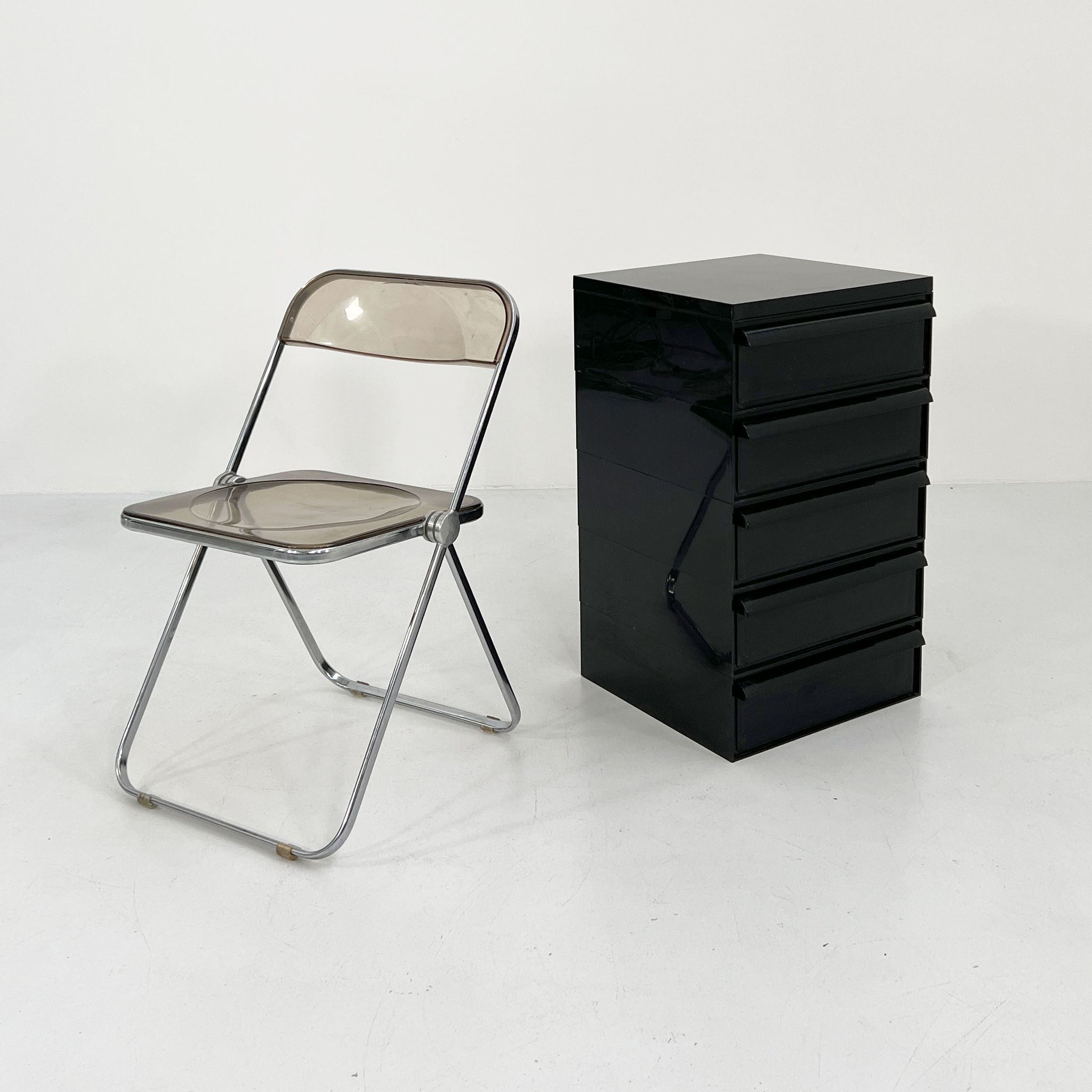 Black box with 5 drawers model "4601" by Simon Fussell for Kartell, 1970