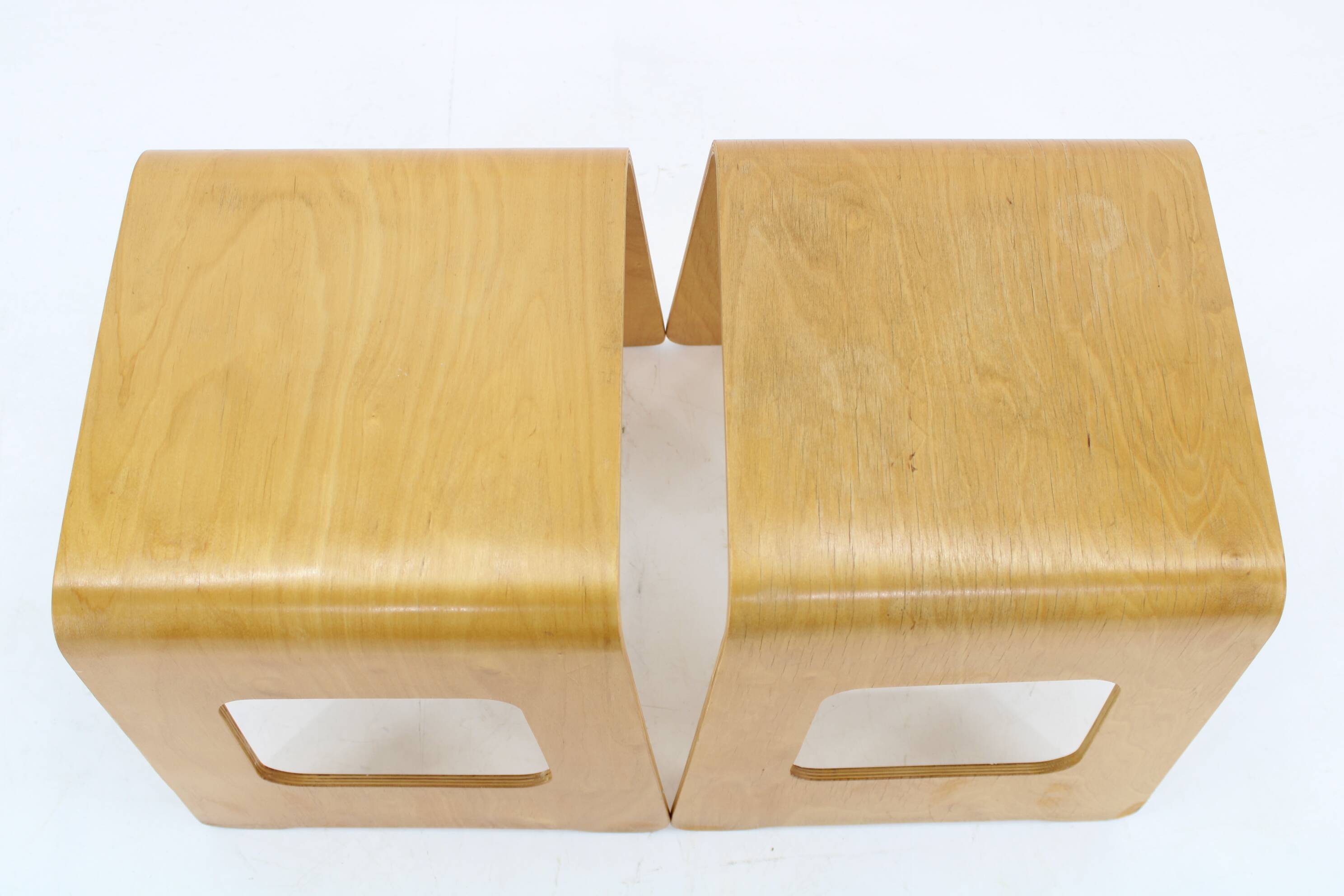 1990s Lisa Norinder Pair of Wooden Stools for Ikea, Sweden